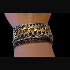 Jenny Bird Tricolor Five Strand Bracelet W/ Dustbag 8.75"